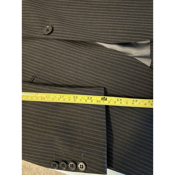 KARAKO Charcoal Pinstripe Suit 42R Wool 2pc Tailored Blazer Pants 30x31 Custom - Picture 4 of 15